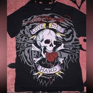 Ed Hardy Black Skull Graphic Tee
